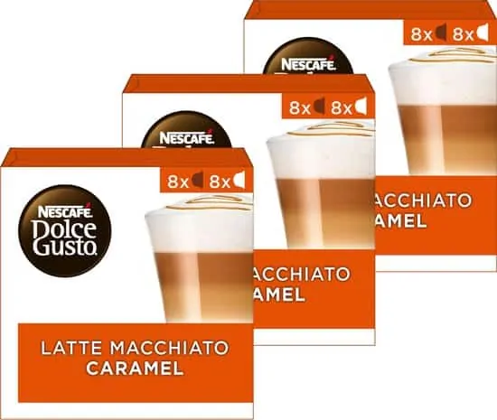 NESCAFÉ® Dolce Gusto® Caramel Latte Macchiato Koffiecups - 3 doosjes à 16 capsules geschikt voor 24 koppen 